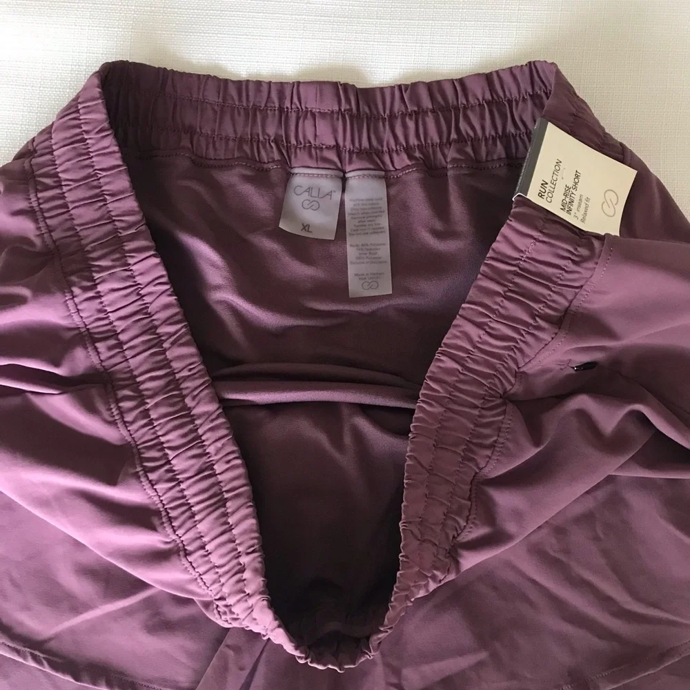 CALIA Women's Mid Rise Infinity Run Short, NWT, Mauve